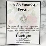 Thank You Nurse Dedication Gift Sterling Silver Filigree Necklace