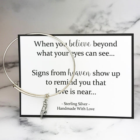 When You Believe Signs From Heaven Cardinal Bangle Sterling Silver