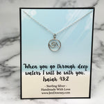 I will Be With You Isaiah 43:2 Sterling Silver Wave Necklace