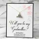 Will You Be My Godmother Sterling Silver Necklace Gift Keepsake