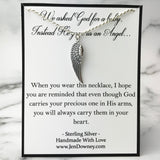 Asked God For A Baby Instead He Gave Us An Angel Mens Miscarriage Jewelry Sterling Silver Angel Wing Necklace