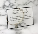 We Asked God For A Baby Miscarriage Quote Sterling Silver Baby Feet Bangle