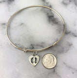 We Asked God For A Baby Miscarriage Quote Sterling Silver Baby Feet Bangle