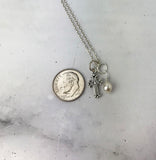 Miscarriage Gift Loss of Daughter Sterling Silver Cross and Pearl Necklace