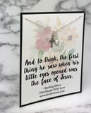 Miscarriage Loss of Son Gift Religious Quote Sterling Silver Cross Necklace