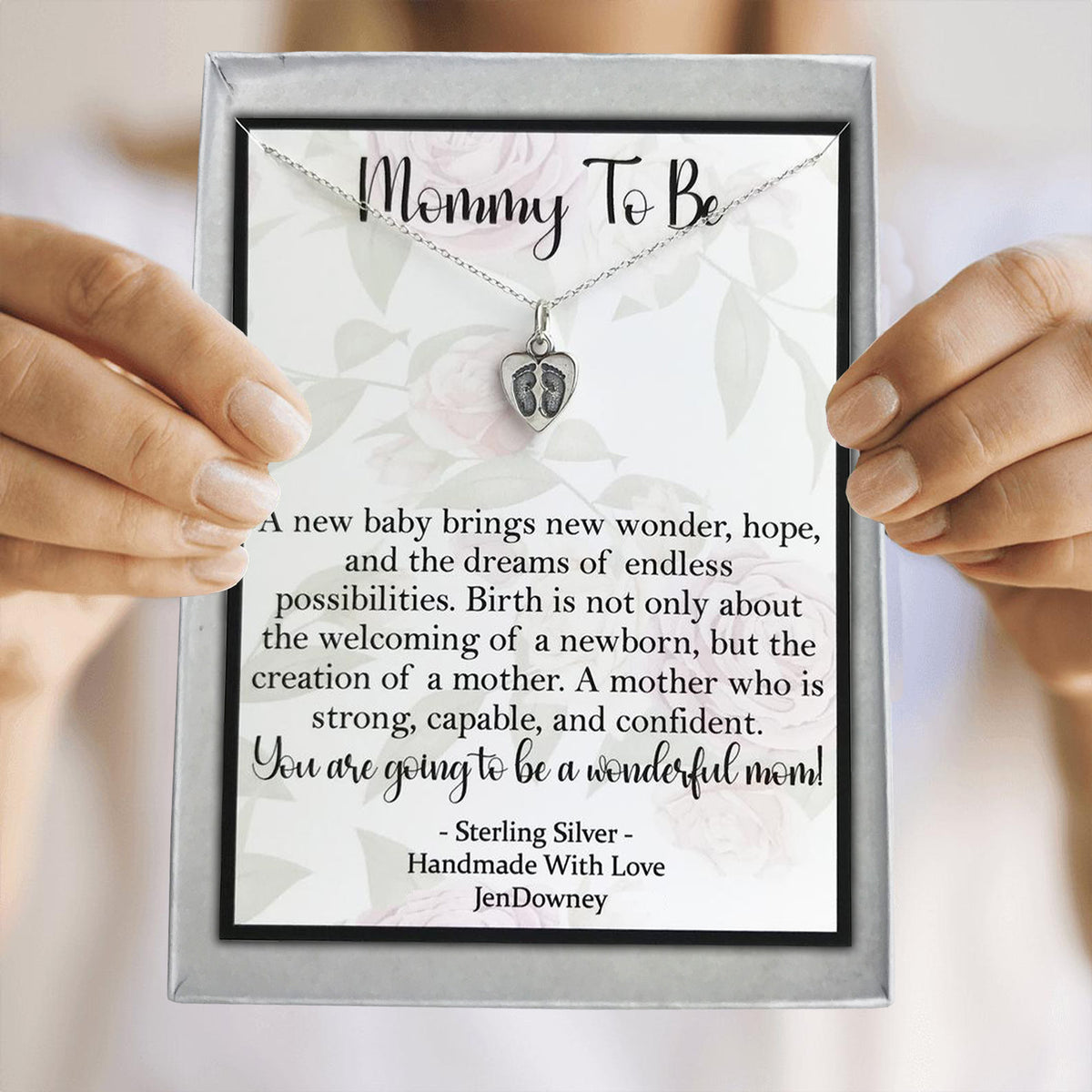 Mommy To Be New Mom Gift Idea Sterling Silver Necklace Keepsake – Jen ...