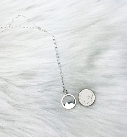 Sterling silver small mountain necklace - Ready to Ship | cejewellery