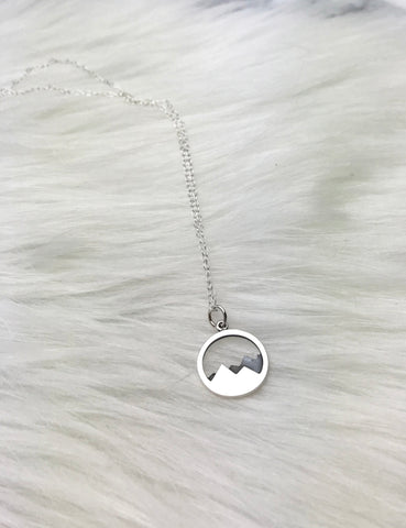 Hand Stamped Mountain Necklace – Burnish