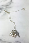 Multiple Miscarriage Necklace Pearl Drop Charm God Gave Us Angels