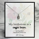 my birthstone is a coffee bean sterling silver necklace