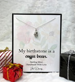my birthstone is a coffee bean sterling silver necklace