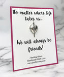 Friendship Quote We Will Always Be Friends Sterling Silver Hot Air Balloon Necklace