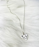 Nursing Is A Work of Heart Sterling Silver RN Stethoscope Necklace