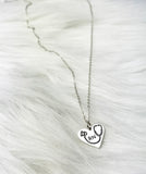 Nursing Is A Work of Heart Sterling Silver RN Stethoscope Necklace