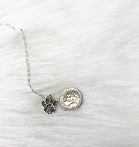 CZ Paw Print Necklace in Sterling Silver – Cox Ranch Supply