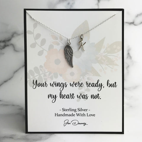 personalized sympathy gift wings were ready