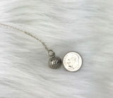 Halloween Gift For Niece Sterling Silver Pumpkin Necklace