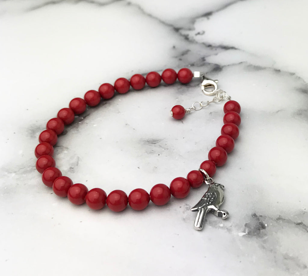 Red cardinal hotsell charm bracelet