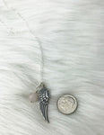 Sorry For Your Loss Healing Wishes of Love and Peace Gift Sterling Silver Angel Wing Rose Quartz