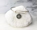 Saint Christopher Prayer Charm Bangle Sterling Silver For Her