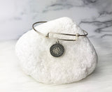 Saint Christopher Prayer Charm Bangle Sterling Silver For Her