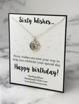 Sixty Wishes 60th Birthday Gift Sterling Silver Dandelion Necklace