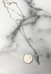 Too Perfect For This World Miscarriage Sympathy Quote Angel Wing Sterling Silver Necklace