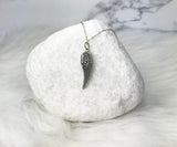 Thinking Of You Sympathy Gift Those We Love Quote Angel Wing Pendant Sterling Silver
