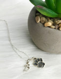 paw print jewelry custom initial necklace