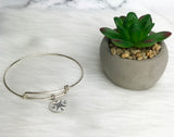 Daughter Off To College Gift Compass Bangle Sterling Silver