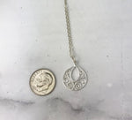 Too Beautiful For Earth Loved A Lifetime Miscarriage Quote Teardrop Filigree Necklace Sterling Silver