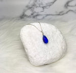 Heaven In A Raindrop Saying Blue Swarovski Crystal Necklace Sterling Silver