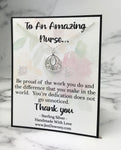 Thank You Nurse Dedication Gift Sterling Silver Filigree Necklace