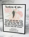 Thinking Of You Sympathy Gift Memories Remain Sterling Silver Angel Wing Necklace