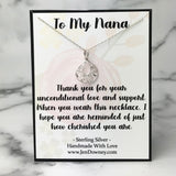 To My Nana Quote Gift Idea Sterling Silver Teardrop Necklace