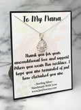 To My Nana Quote Gift Idea Sterling Silver Teardrop Necklace