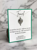Travel As Much As You Can Quote Hot Air Balloon Necklace