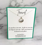 Travel Quote Mountain Charm Necklace
