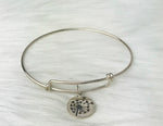 Wished For You Anniversary Gift For Her Sterling Silver Dandelion Bangle
