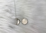 Sterling Silver Witch Flying On Broomstick Necklace