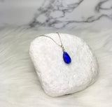 Angels Are Near Blue Heaven Teardrop Necklace Sterling Silver