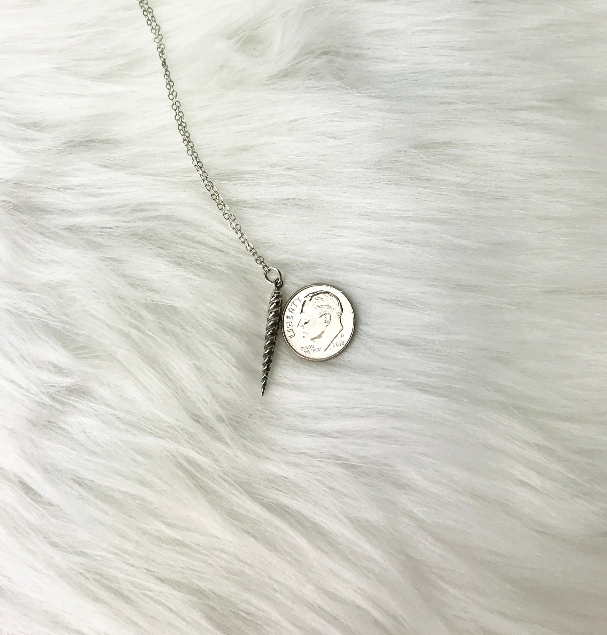 sterling silver unicorn horn necklace